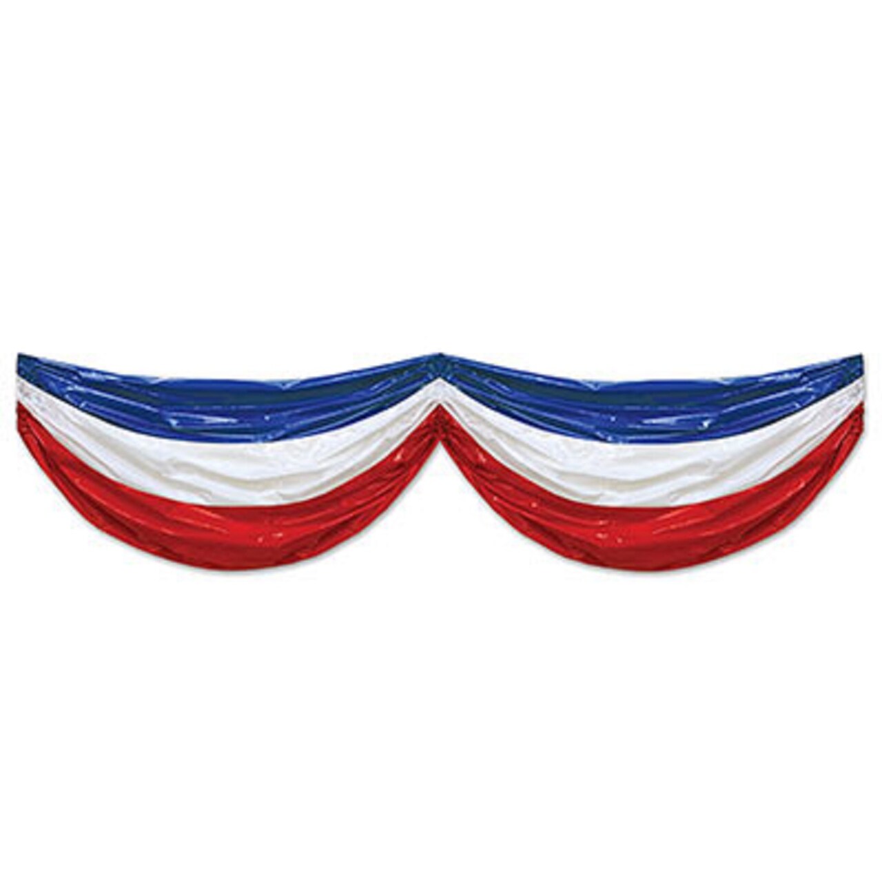 Beistle Pack of 6 Patriotic Red, White and Blue Plastic Bunting Hanging Decorations 3' x 15'